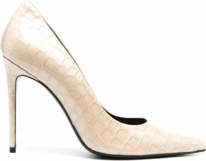Giuliano Galiano Pumps met krokodillen-effect Beige