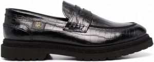 Giuliano Galiano Loafers met krokodillenleer-effect Zwart