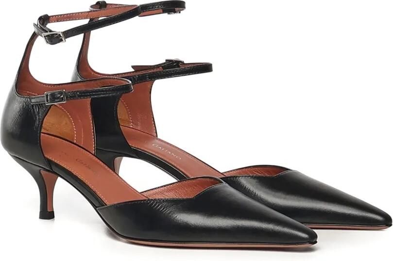 Giuliano Galiano 30 mm pumps met dubbele bandjes en puntige neus Zwart - Foto 3
