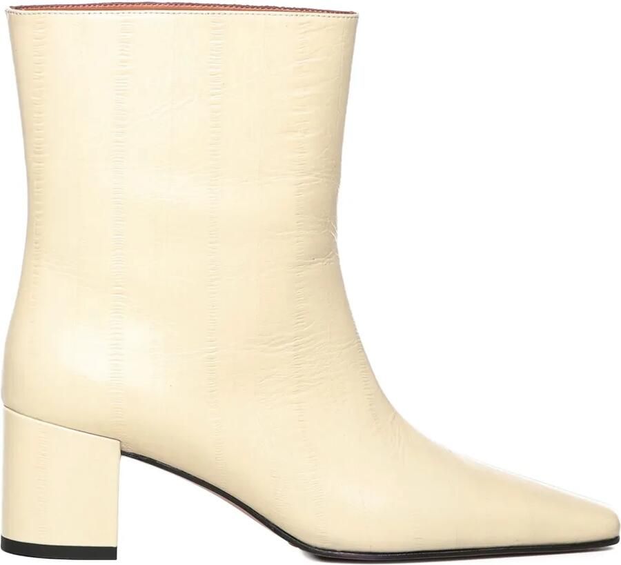 Giuliano Galiano 60 mm Stefy leren enkellaarzen Beige