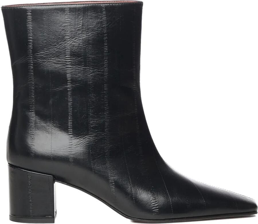 Giuliano Galiano 60 mm Stefy leren enkellaarzen Zwart
