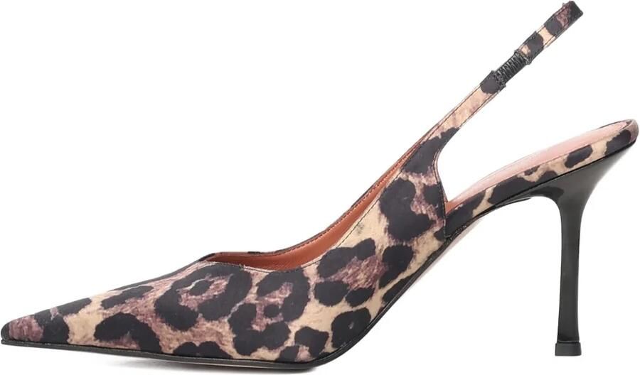 Giuliano Galiano 90 mm Holly slingback pumps met puntige neus Bruin