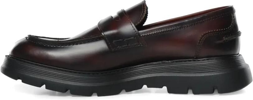 Giuliano Galiano Bryan leren loafers met chunky zool Bruin - Foto 4