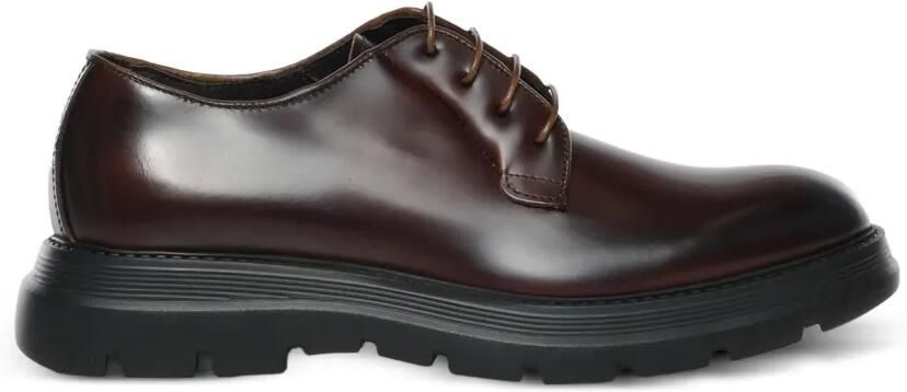 Giuliano Galiano Castro gepolijste leren derby schoenen Bruin