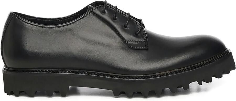 Giuliano Galiano Castro leren derby schoenen Zwart