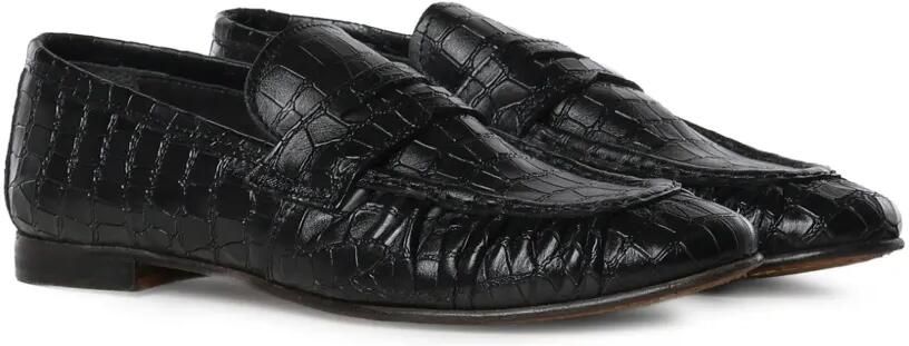 Giuliano Galiano Jacob leren loafers met krokodillen-reliëf Zwart - Foto 5