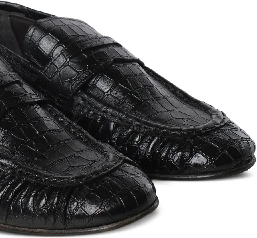 Giuliano Galiano Jacob leren loafers met krokodillen-reliëf Zwart - Foto 2