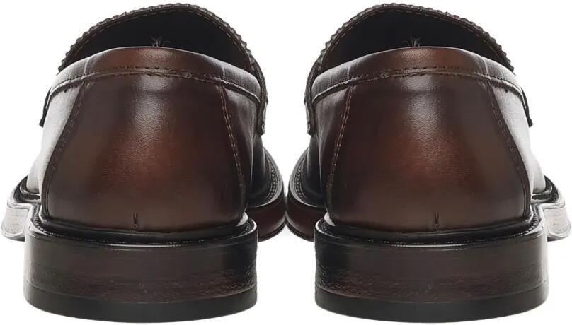 Giuliano Galiano Leren loafers met ronde neus Bruin