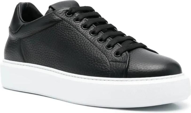 Giuliano Galiano Leren sneakers BLACK WHITE - Foto 3