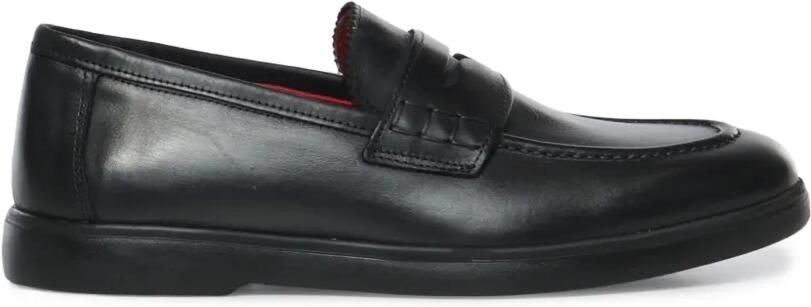 Giuliano Galiano Madrid penny leren loafers Zwart