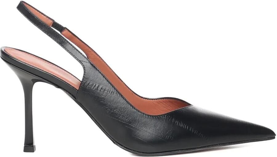 Giuliano Galiano Slingback pumps met puntige neus Zwart