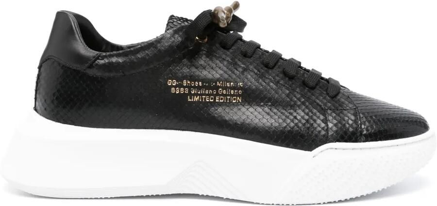 Giuliano Galiano Sneakers van pythonleer Zwart