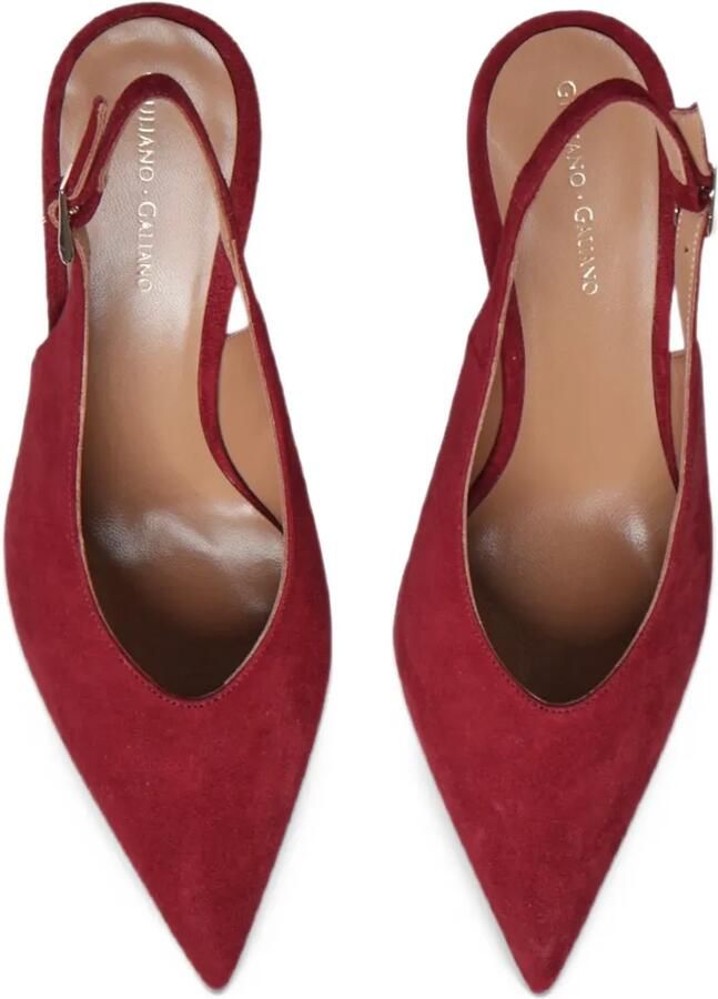 Giuliano Galiano Tara point-toe slingback pumps Rood - Foto 3