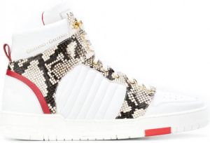 Giuliano Galiano Sneakers met slangenprint Wit