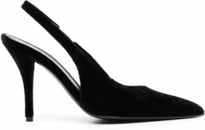 Giuliano Galiano Stefi fluwelen slingback pumps Zwart