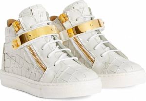 Giuseppe Junior Kriss 1 2 sneakers met python-effect Wit