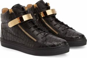 Giuseppe Junior Kriss 1 2 sneakers met python-effect Zwart