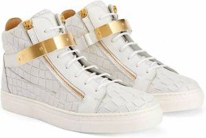 Giuseppe Junior Kriss sneakers met krokodillenleer-effect Wit