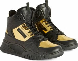 Giuseppe Junior Talon sneakers met slangenhuid detail Zwart