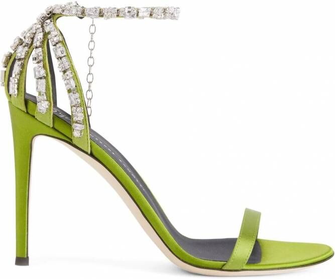 Giuseppe Zanotti Adele sandalen met kristal Groen