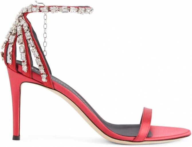 Giuseppe Zanotti Adele sandalen met kristal Rood