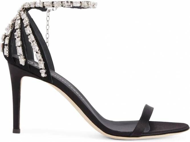 Giuseppe Zanotti Adele sandalen met kristal Zwart