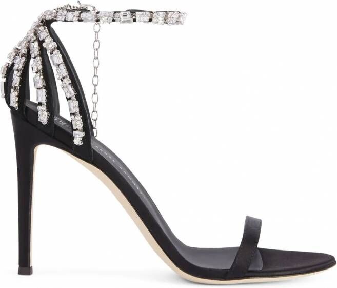 Giuseppe Zanotti Adele sandalen met kristal Zwart