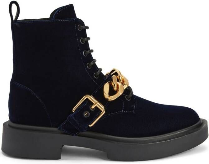 Giuseppe Zanotti Adric fluwelen sneakers Blauw