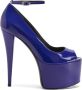 Giuseppe Zanotti Aida pumps met laklaag Blauw - Thumbnail 1