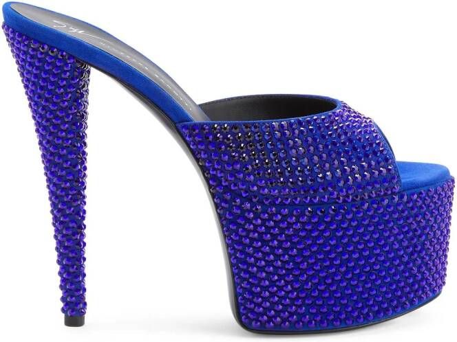 Giuseppe Zanotti Aida sandalen met plateauzool Blauw