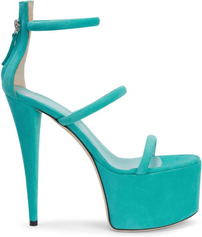 Giuseppe Zanotti Aida sandalen met plateauzool Groen