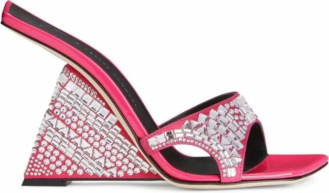 Giuseppe Zanotti Akira Shine sandalen met sleehak Roze