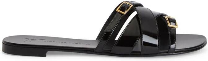 Giuseppe Zanotti Alhima leren sandalen Zwart