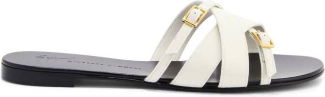 Giuseppe Zanotti Alhima leren sandalen Wit