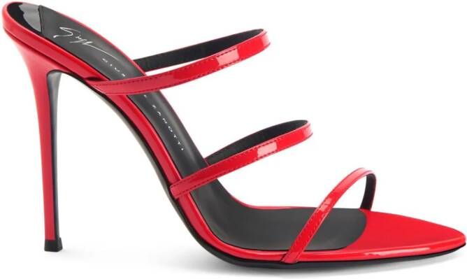 Giuseppe Zanotti Alimha leren sandalen Rood