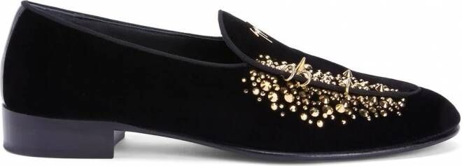 Giuseppe Zanotti Alvaro loafers met studs Zwart