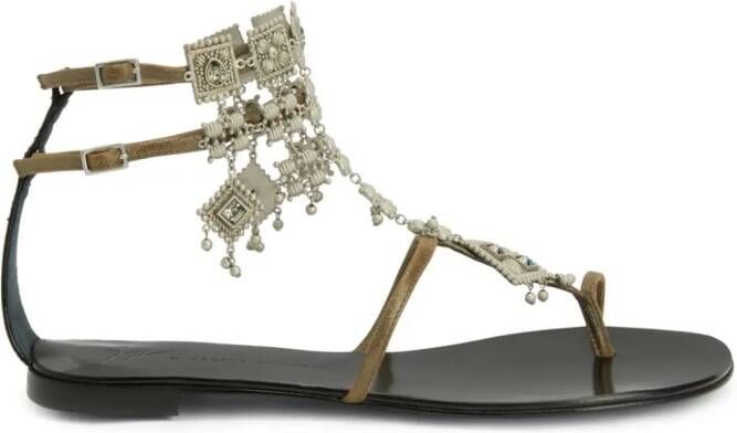 Giuseppe Zanotti Amira verfraaide sandalen Groen