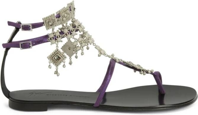 Giuseppe Zanotti Amira verfraaide sandalen Paars