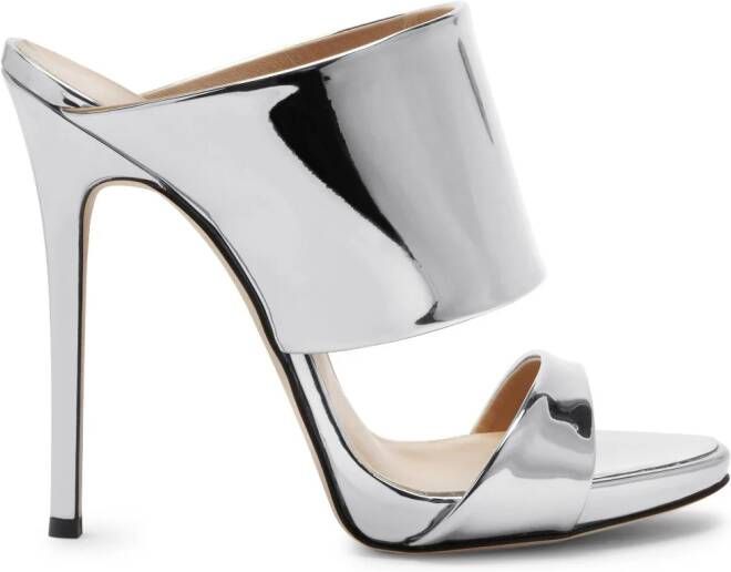 Giuseppe Zanotti Andrea sandalen met hoge hak Zilver