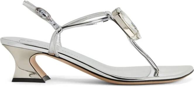 Giuseppe Zanotti Anthonia sandalen met kristallen Zilver