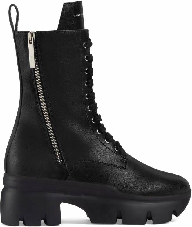 Giuseppe Zanotti Apocalypse veterlaarzen met blokhak Zwart