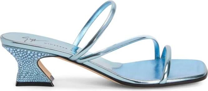 Giuseppe Zanotti Aude 45 mm sandalen met stras Blauw