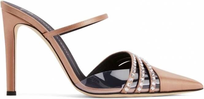 Giuseppe Zanotti 110 mm Audrine pumps met kristallen detail Beige