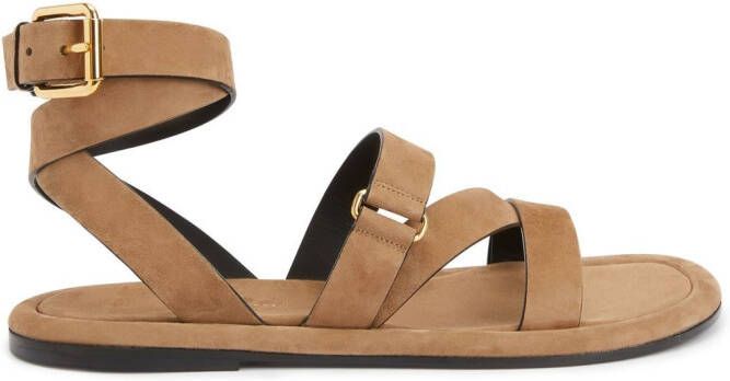 Giuseppe Zanotti Aymon suède sandalen Bruin