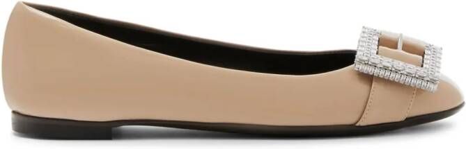 Giuseppe Zanotti Ballerina's met gespdetail Beige