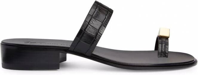 Giuseppe Zanotti Bardack sandalen met krokodillenleer-effect Zwart