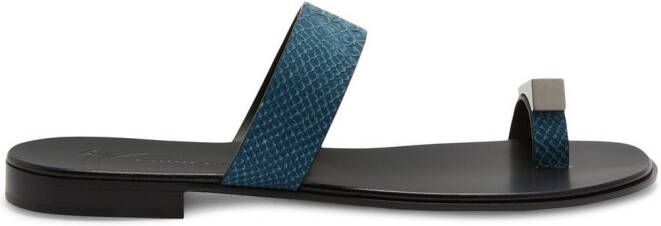 Giuseppe Zanotti Bardack sandalen van slangenleer Blauw