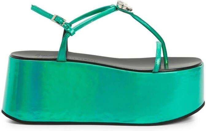 Giuseppe Zanotti Barnack sandalen met plateauzool Groen