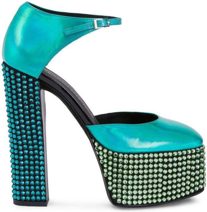 Giuseppe Zanotti Bebe Strass pumps met plateauzool Groen