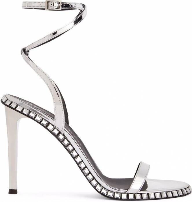 Giuseppe Zanotti Bellatriks leren sandalen Zilver